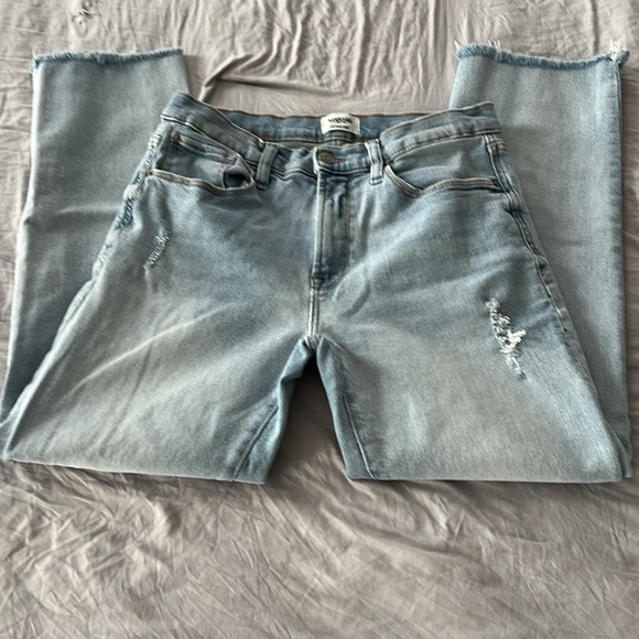 Kenzie Vintage Luxe Light Wash Raw Hem Cropped Jeans - Picture 1 of 6